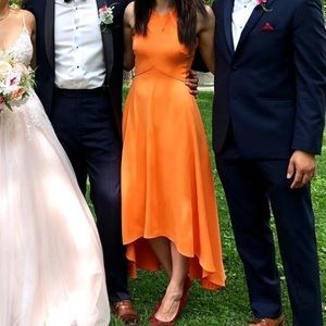 US 2 orange high low Karen Millen dress
